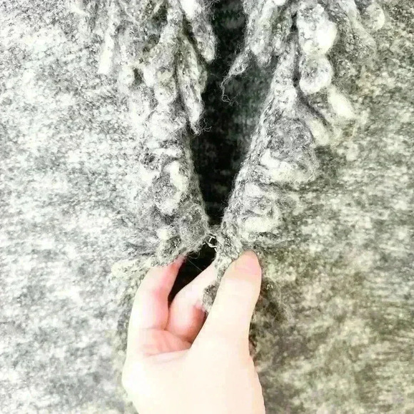 Vintage Nine West Y2K 90s Wool Fringe Cardigan MEDIUM Penny Lane Career Modest - Picture 6 of 8